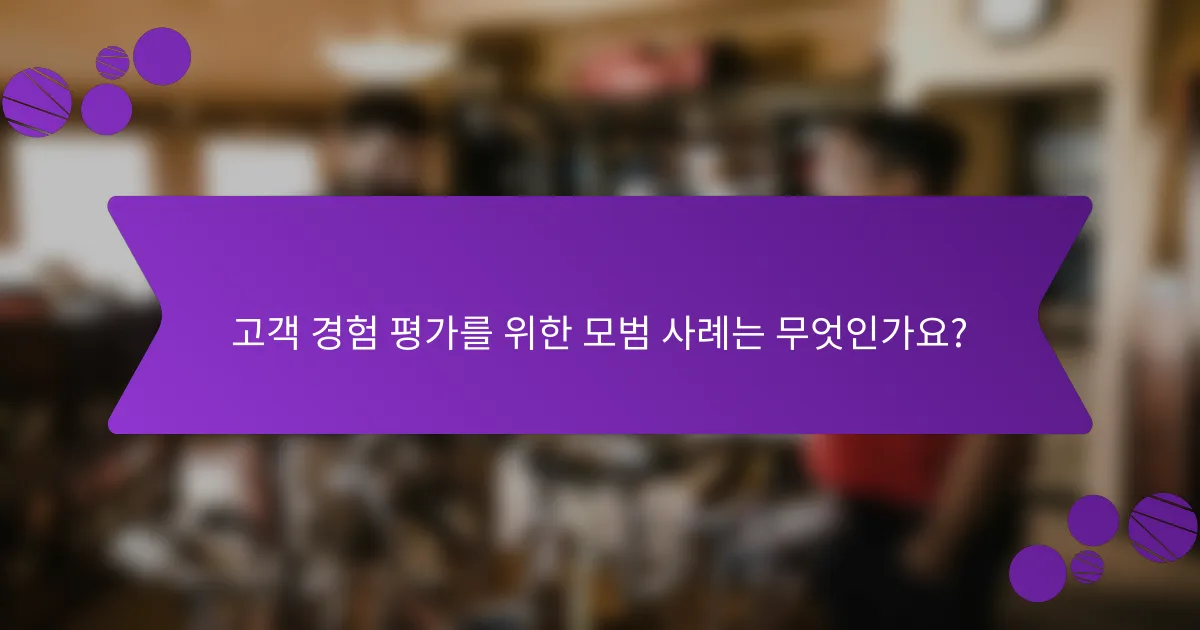 고객 경험 평가를 위한 모범 사례는 무엇인가요?