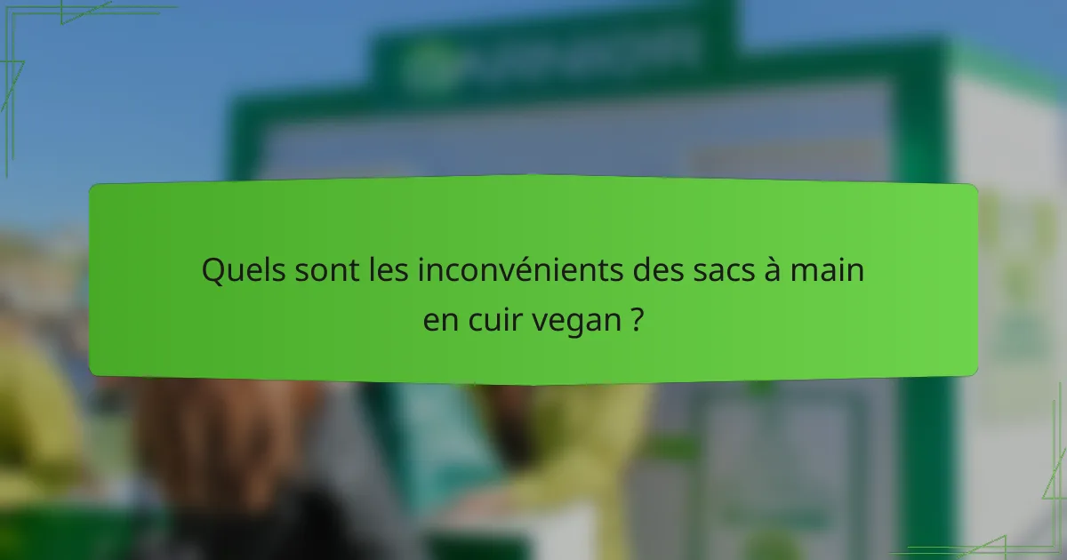 Quels sont les inconvénients des sacs à main en cuir vegan ?